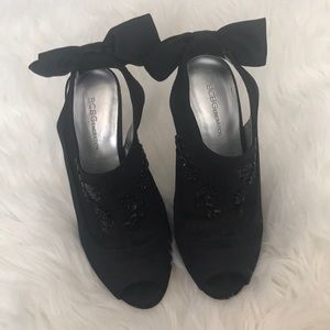 Black Satin Heels